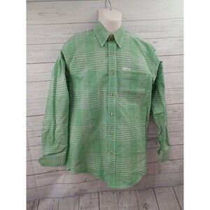 Mo Betta Men's Long Sleeve Shirt Button Up Green White Check Size 16